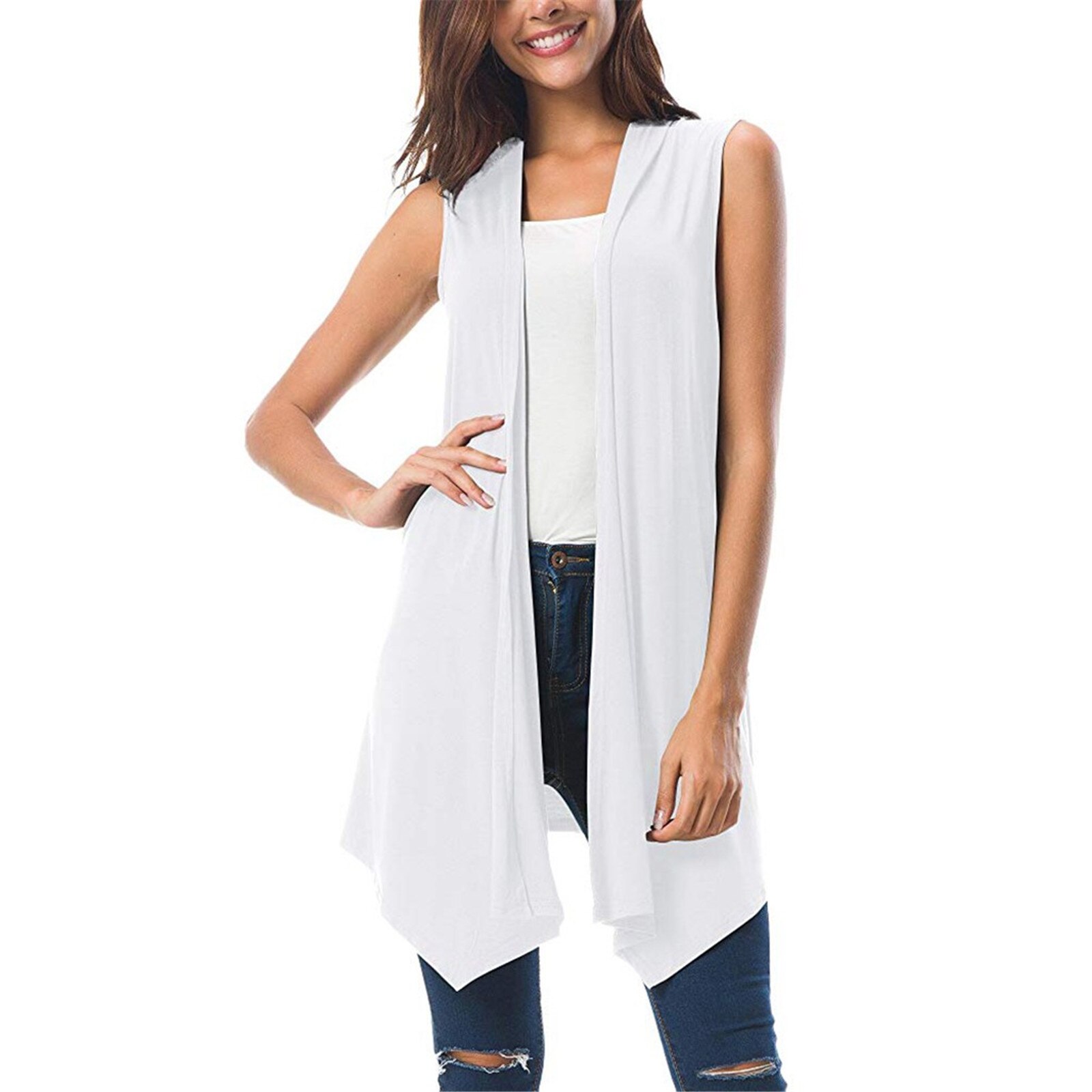 Cardigan-ouvert-devant-en-fibre-drap-e-pour-femme-ourlet-asym-trique-en-mail-cardigans-longs