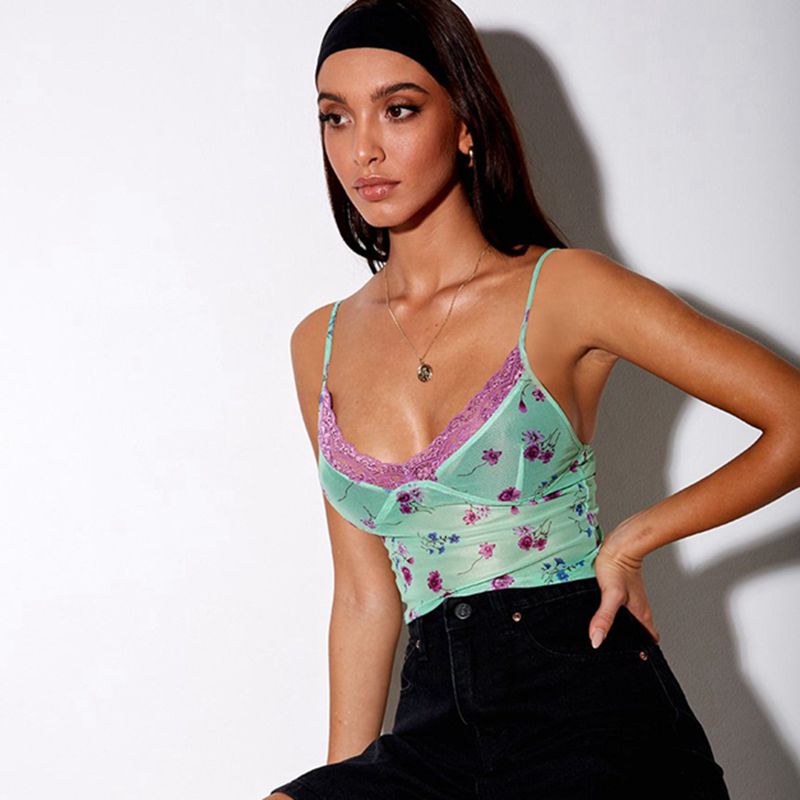 Haut-caraco-en-dentelle-imprim-floral-pour-femme-maille-transparente-bretelles-spaghetti-transparentes-haut-court-sexy