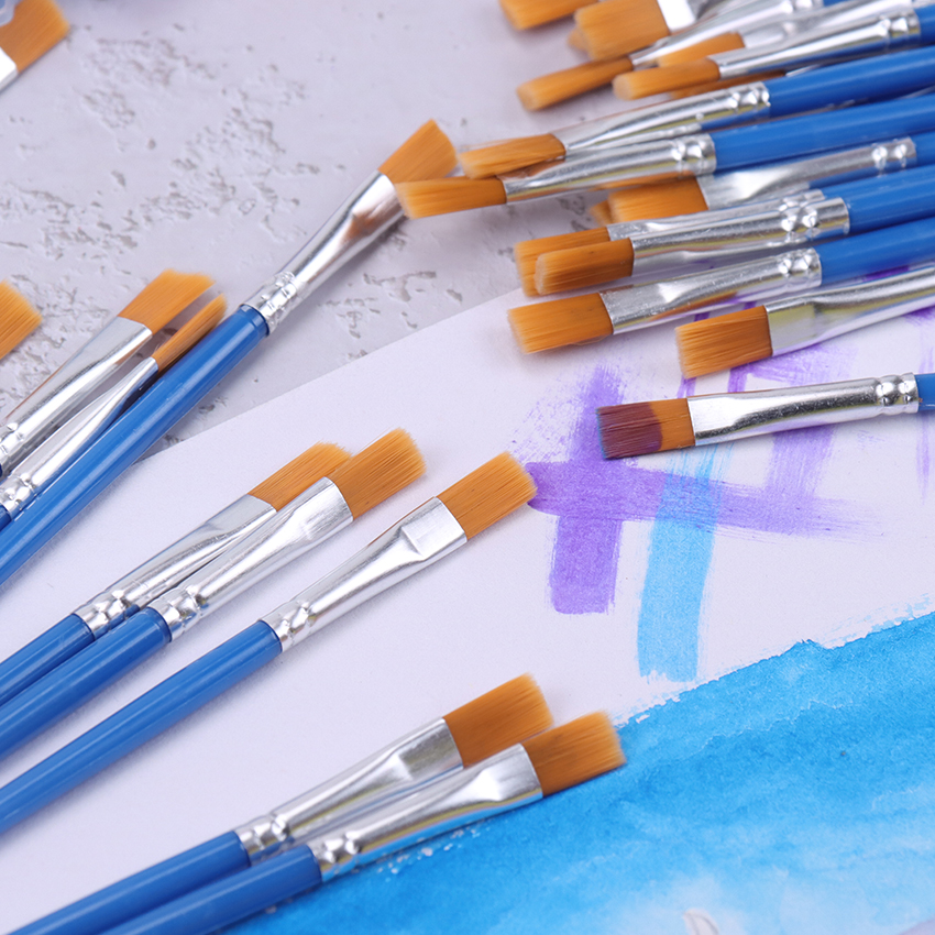 Pinceaux-plats-pour-peinture-l-huile-20-pi-ces-petite-brosse-volume-interconnexion-pour-artiste-gouache