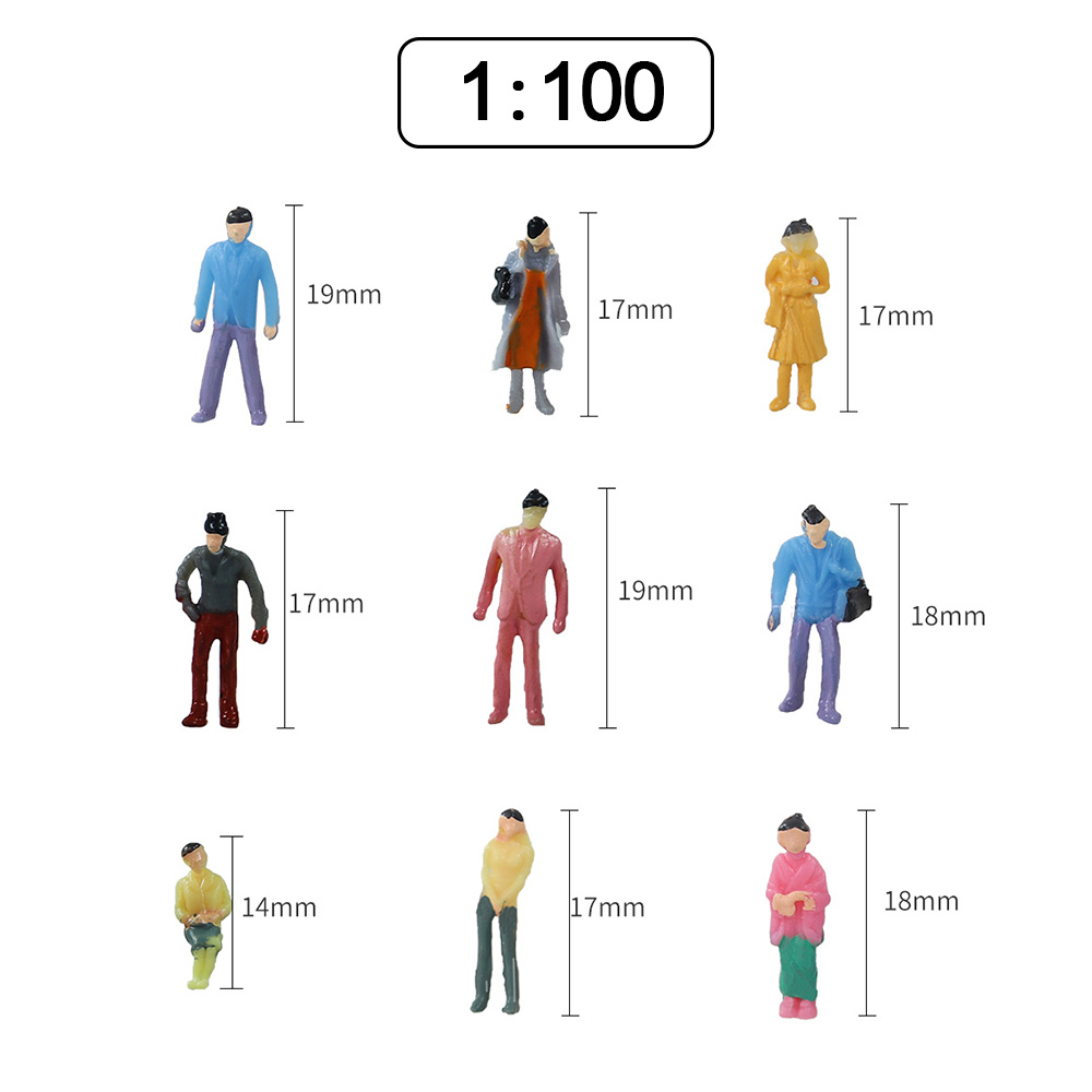 Figurines-miniatures-peintes-l-chelle-N-personnes-de-mod-lisation-poses-assorties-chelle-1-100-100