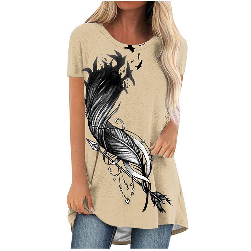 T-shirt-Manches-Courtes-pour-Femme-Streetwear-Ethnique-Azt-que-Occidental-Imprim-3D-Tunique-Nouveaux-V