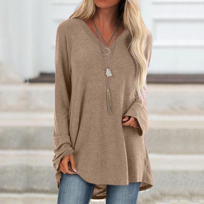 T-shirt-surdimensionn-manches-longues-pour-femme-v-tement-ample-en-coton-d-contract-et-r