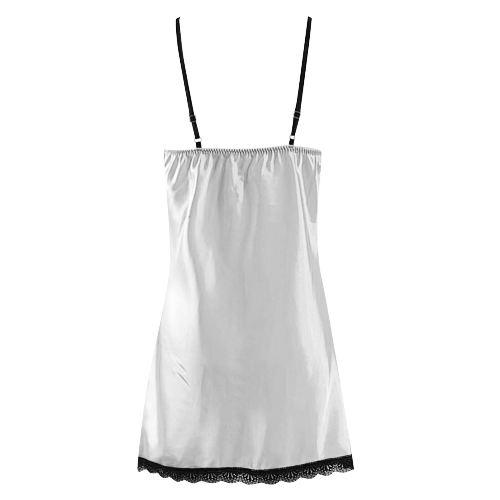 Robe-de-nuit-sexy-en-dentelle-blanche-pour-femmes-col-en-V-lingerie-satin-bretelles-pyjama