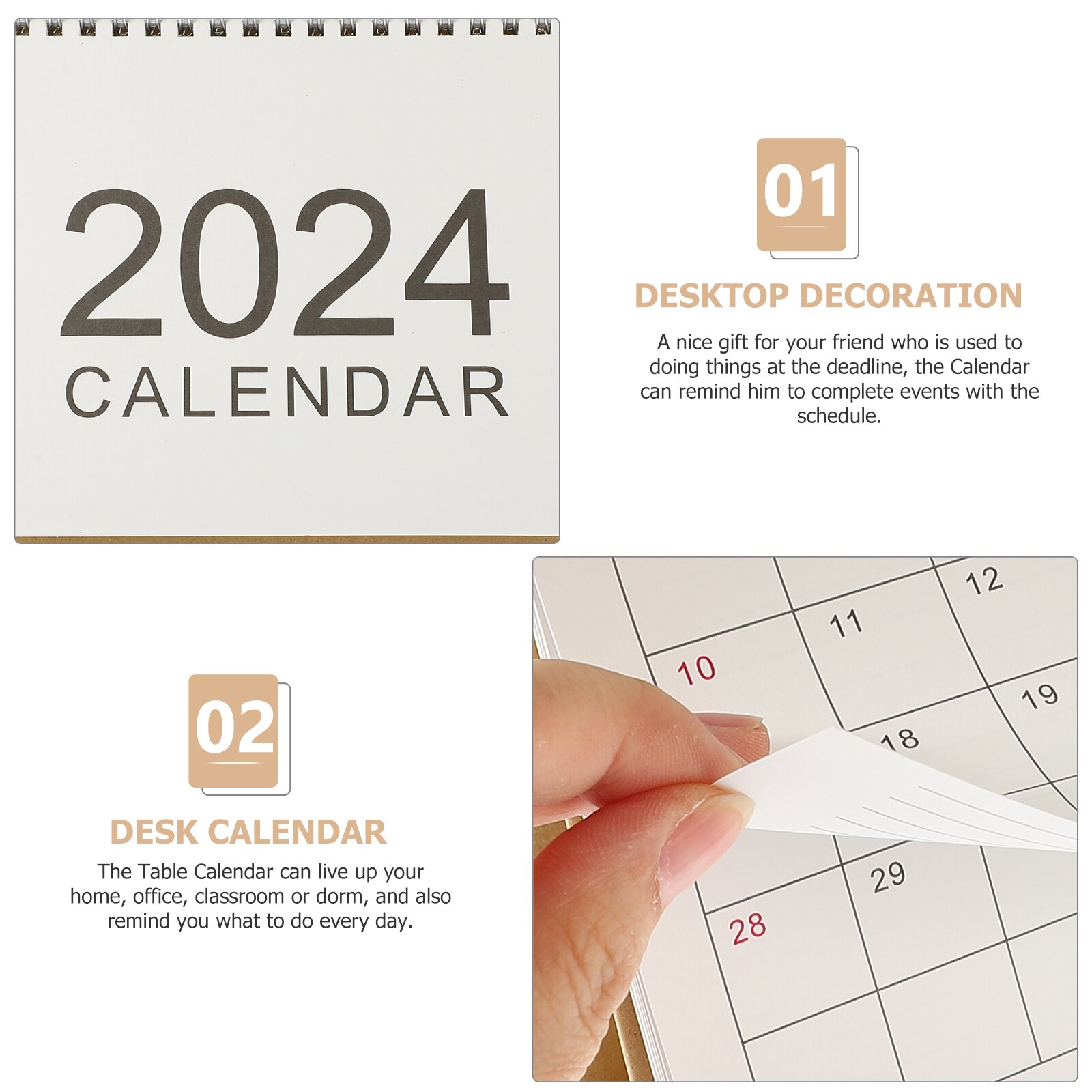 Calendrier 2023 bureau debout semaine planificateur bureau d'affaires  couleur unie calendriers bloc-notes décorations pour la maison table  horaire quotidien