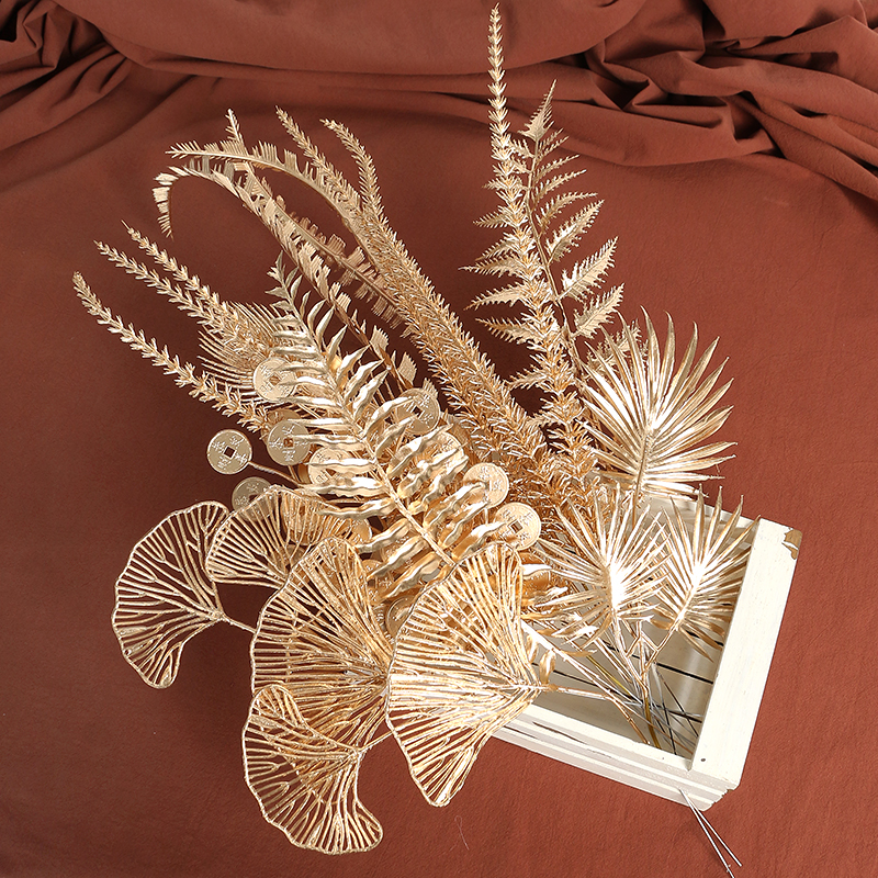 Plantes-Artificielles-Dor-es-pour-D-coration-de-Maison-Ornements-de-Nouvel-An-Fausses-Fleurs-Accessoires