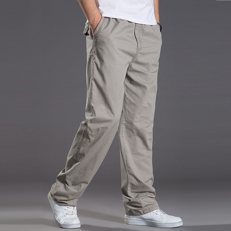Pantalon Baggy Homme Sport Grande Taille Coupe Droite Taille Elastiquee  Casual - Gris