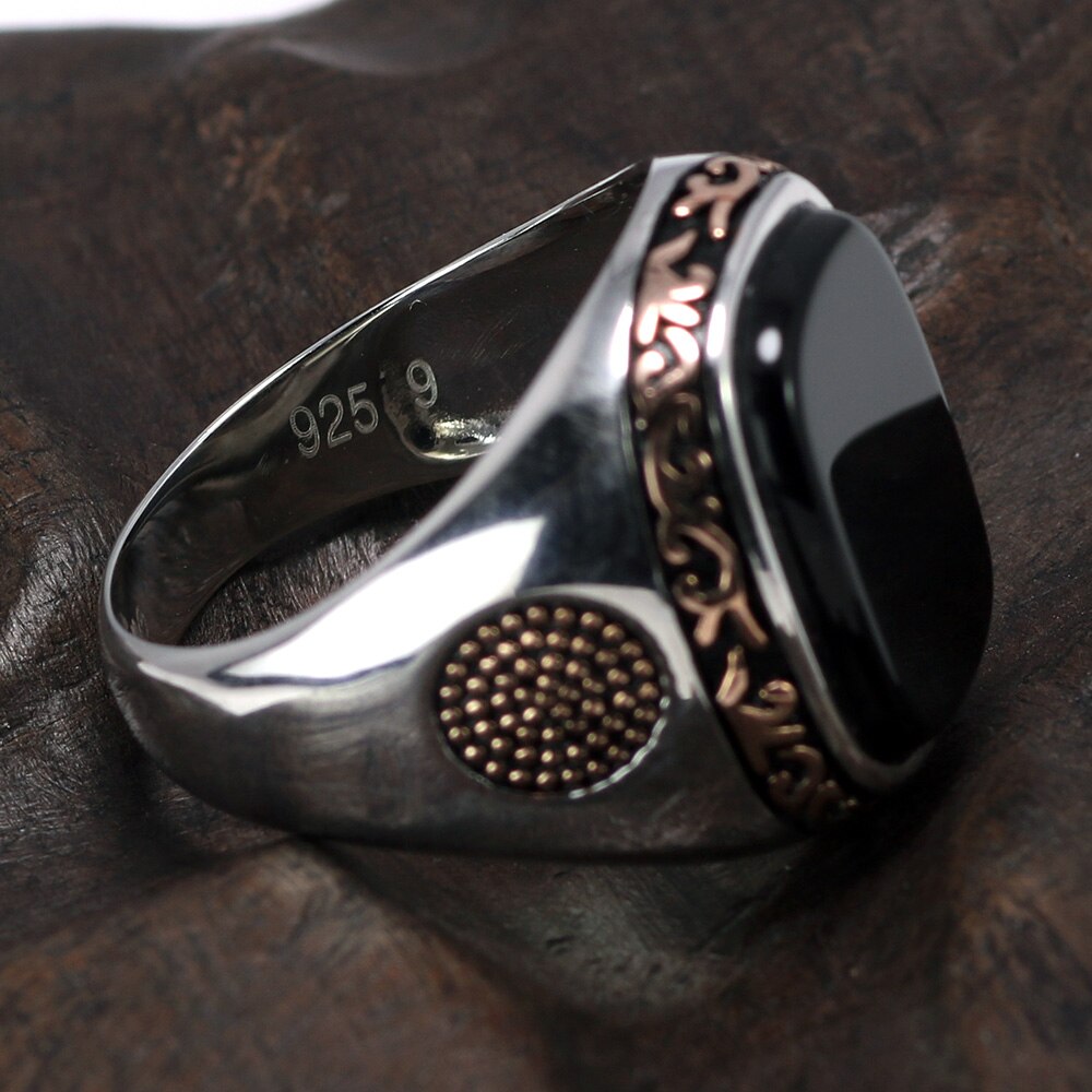 Bagues-en-argent-pur-s925-pour-hommes-Vintage-turc-avec-pierres-naturelles-en-Onyx-noir-bijoux
