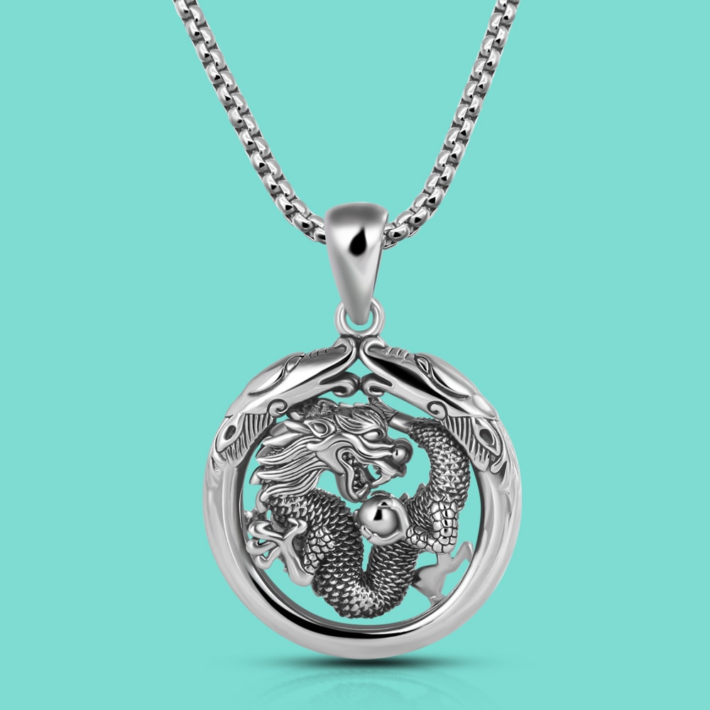 Collier et Pendentif Dragon en Argent S925