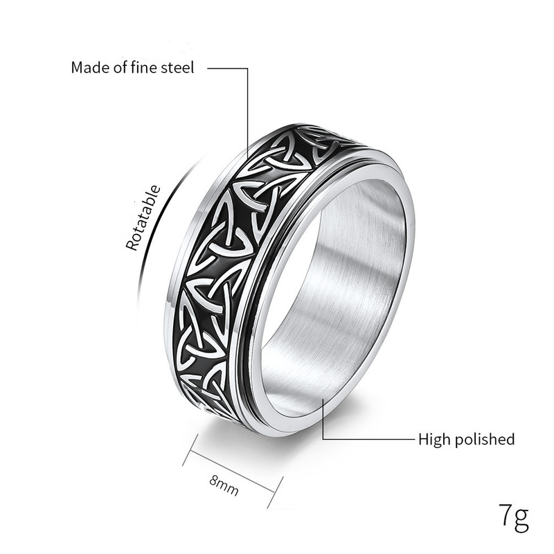 Bague-rotative-en-acier-inoxydable-pour-hommes-et-femmes-n-ud-triangulaire-celtique-r-tro-bijoux