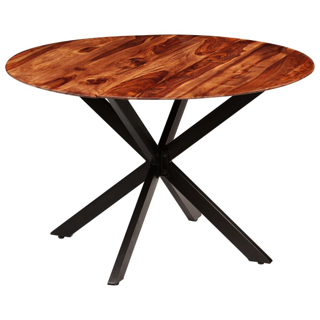 Table de cuisine ronde en bois et métal