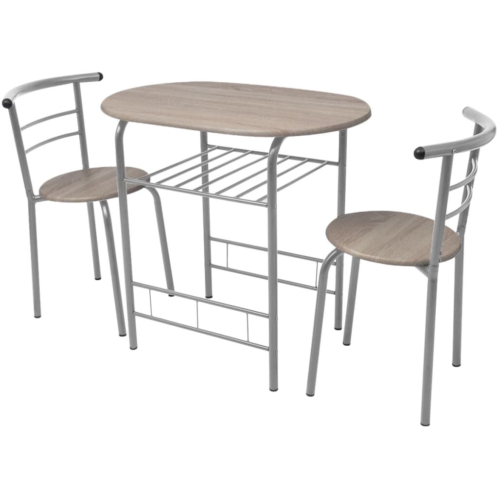 Ensemble table et chaises faible encombrement gris clair