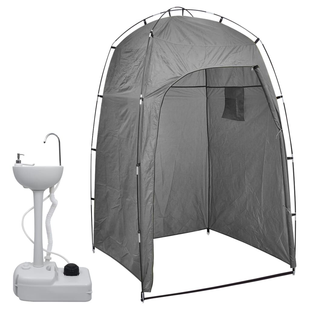 Tente de douche avec lavabo de camping