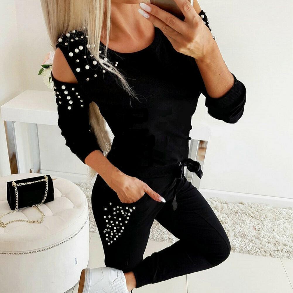 Ensemble-deux-pi-ces-pour-femmes-haut-manches-longues-et-pantalon-de-jogging-tenue-de-salon