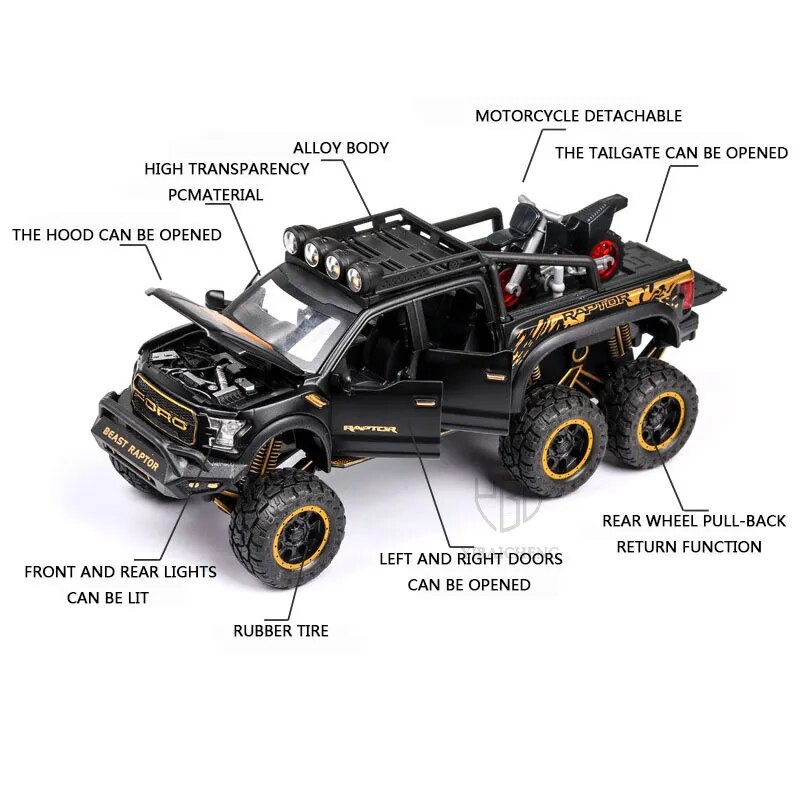 Ford-Raptor-F150-voiture-en-alliage-mod-le-1-28-v-hicule-tout-terrain-modifi-voiture