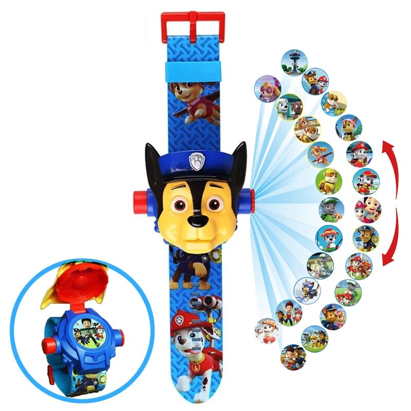 Paw-Patrol-Anime-Action-Figures-Model-Toy-Projection-3D-Montre-num-rique-Chien-Chiot-Marshall-Chase