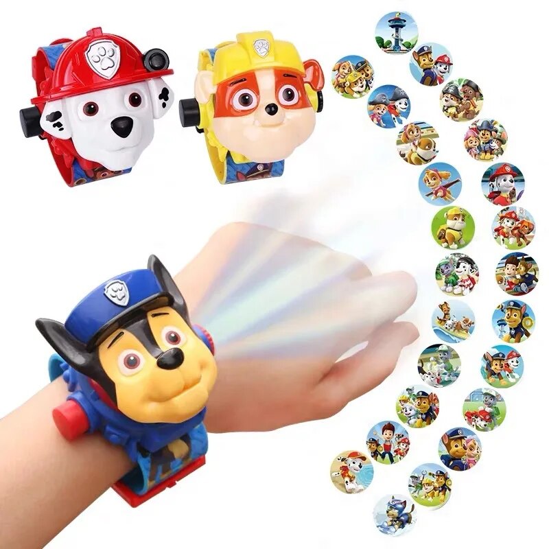 Paw-Patrol-Anime-Action-Figures-Model-Toy-Projection-3D-Montre-num-rique-Chien-Chiot-Marshall-Chase