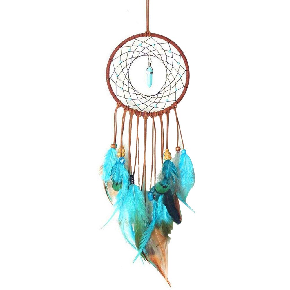 Attrape-rêve plumes colorées et pendentif