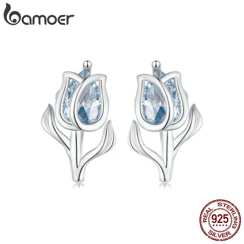 Bamoer-Boucles-d-oreilles-en-argent-regard-925-pour-femme-bleu-exquis-spinelle-tulipe-clou-de