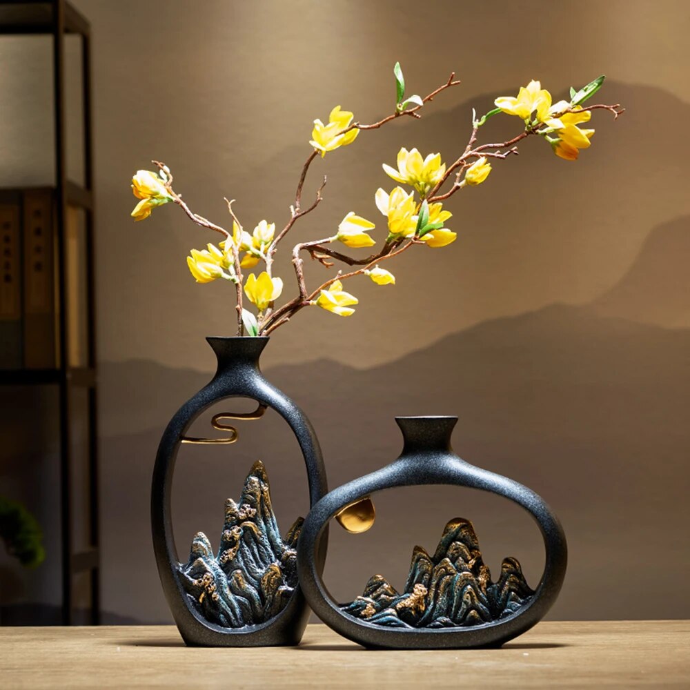 Vase décoratif style asiatique