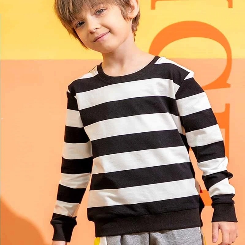 Pull-large-bande-en-coton-pour-e