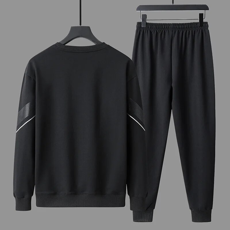 Surv-tement-de-sport-d-contract-col-rond-pour-homme-sweat-shirt-manches-longues-taille-lastique
