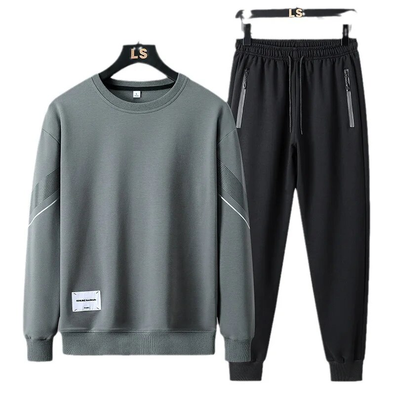 Surv-tement-de-sport-d-contract-col-rond-pour-homme-sweat-shirt-manches-longues-taille-lastique