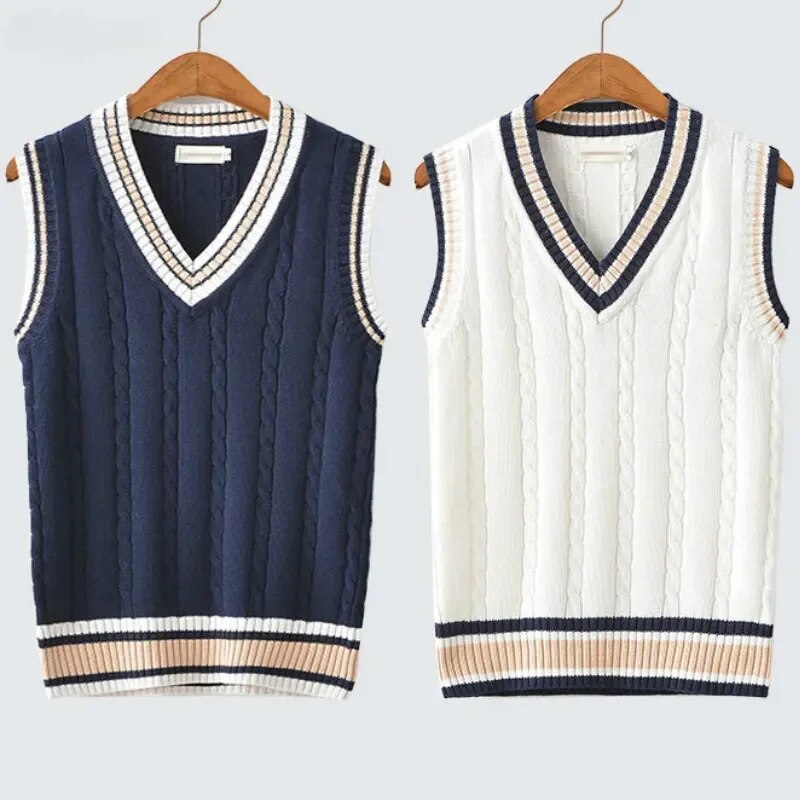 Pull-ray-col-en-V-pour-hommes-gilets-r-tro-style-preppy-simple-chic-d-contract