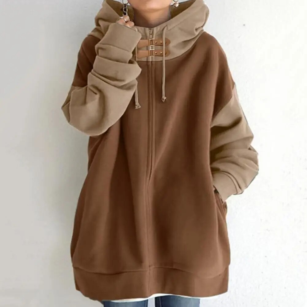 sweat à capuche zippé oversize et épais - Noir | FR