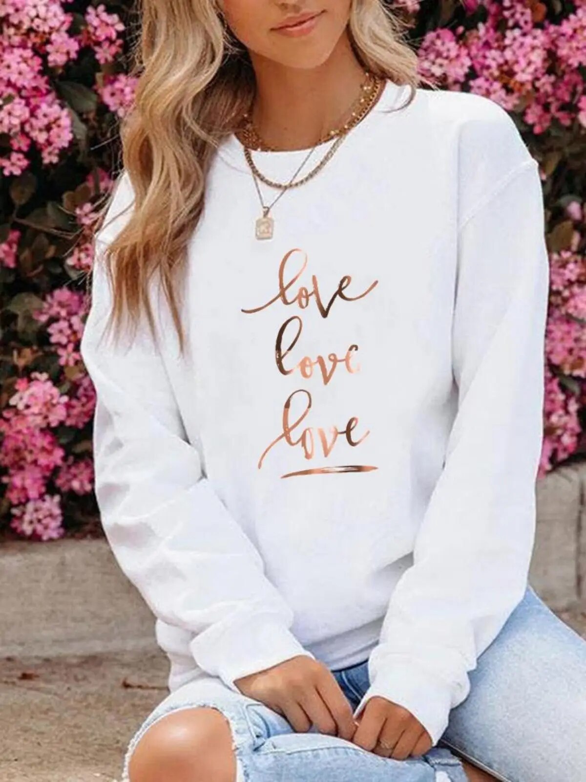 Sweat imprimé love pour femme