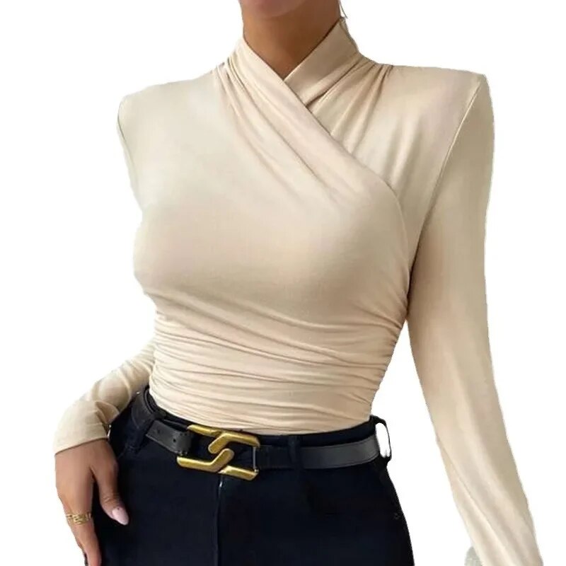 T-shirt plissé pour femme