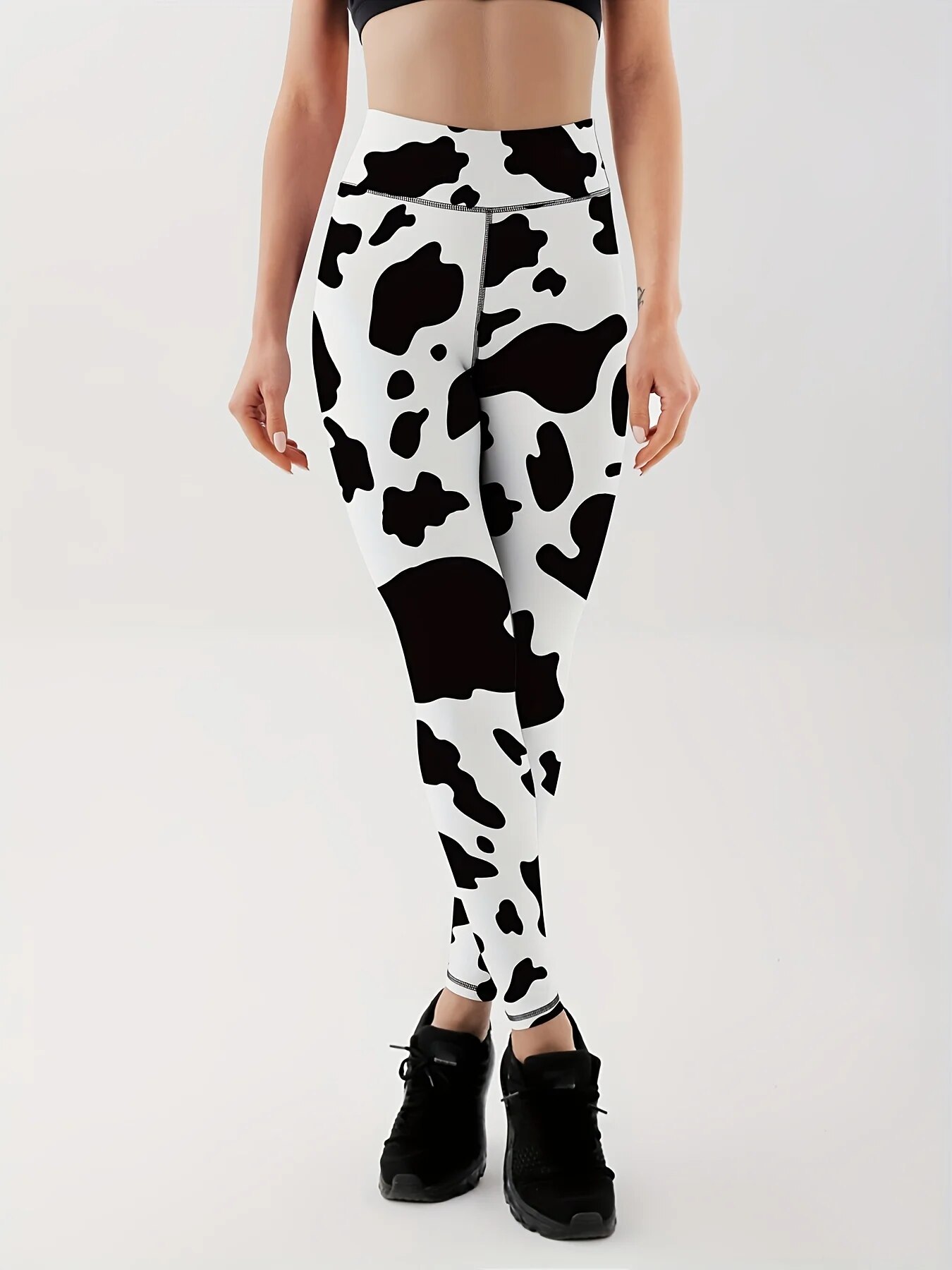 Leggings-de-yoga-taille-haute-pour-femme-pantalon-de-fitness-imprim-noir-et-blanc-animal-vache