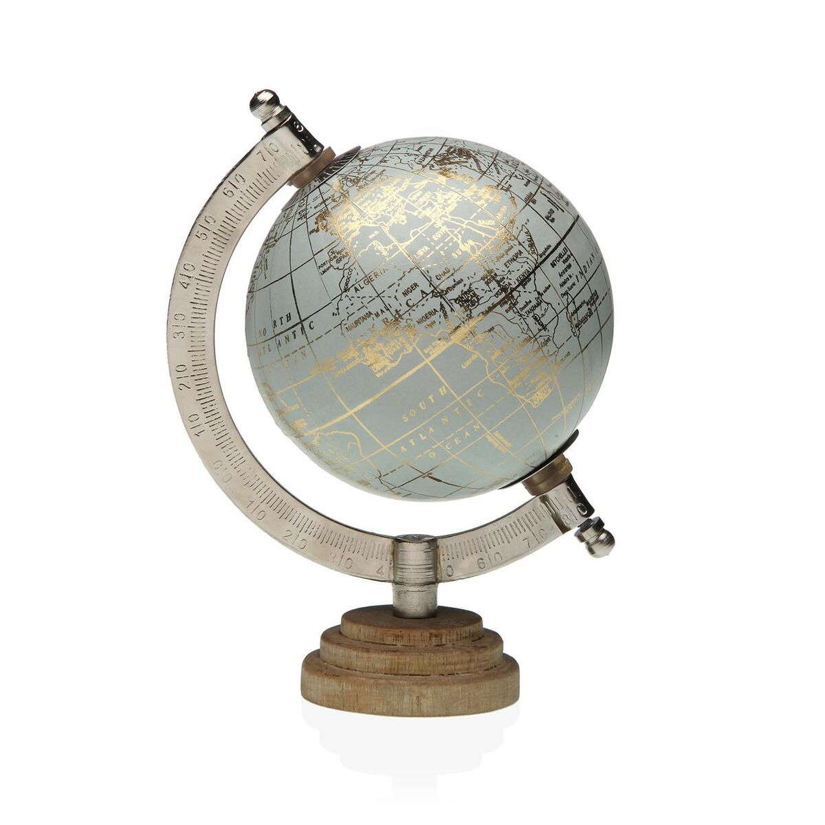 Globe terrestre 10 x 18 x 12 cm fond gris