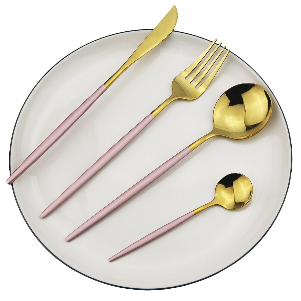 Couverts-en-acier-inoxydable-24-pi-ces-rose-et-or-service-de-vaisselle-couteaux-fourchettes-cuill