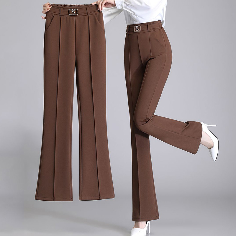 Pantalon-lastique-taille-haute-pour-femme-pantalon-monochrome-pour-document-pantalon-d-contract-pour-femme-de