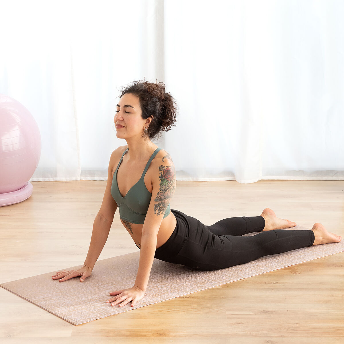 Tapis de yoga en jute anti dérapant