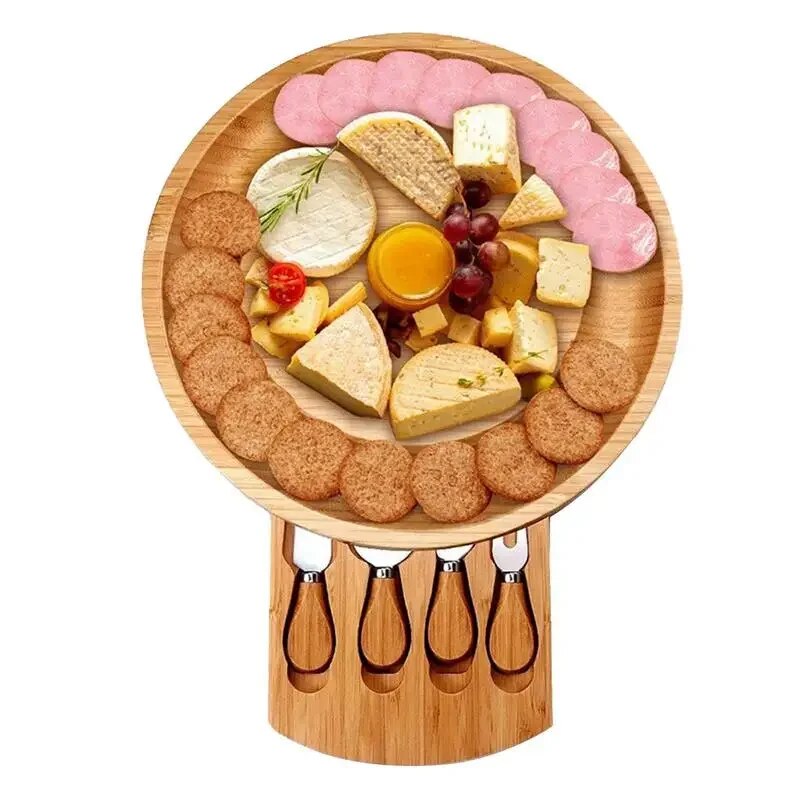 Planche-Fromage-en-Bambou-Couteau-Fromage-Trancheuse-Fourchette-Cuill-re-Outils-de-Cuisine