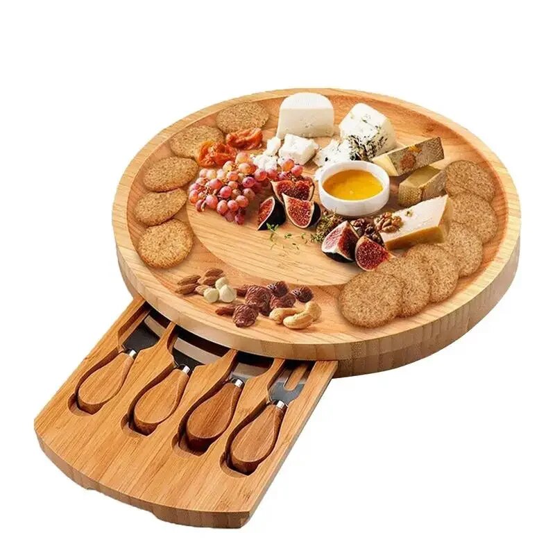 Planche-Fromage-en-Bambou-Couteau-Fromage-Trancheuse-Fourchette-Cuill-re-Outils-de-Cuisine