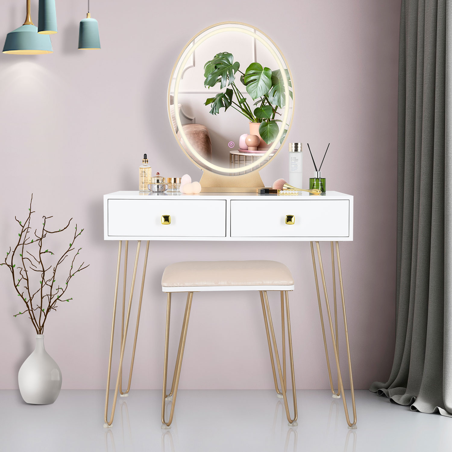 KingYee-coiffeuse-de-maquillage-3-couleurs-miroir-LED-mobilier-de-chambre-coucher-tabouret-de-maquillage-de