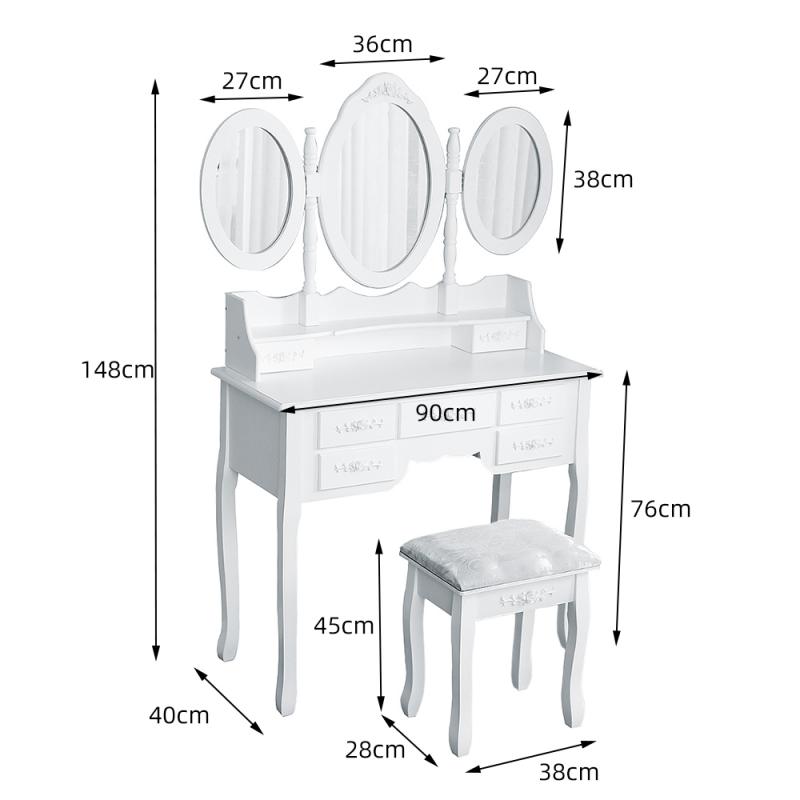 Coiffeuse-de-Style-europ-en-avec-trois-miroirs-pliants-coiffeuse-de-maquillage-meuble-de-maison