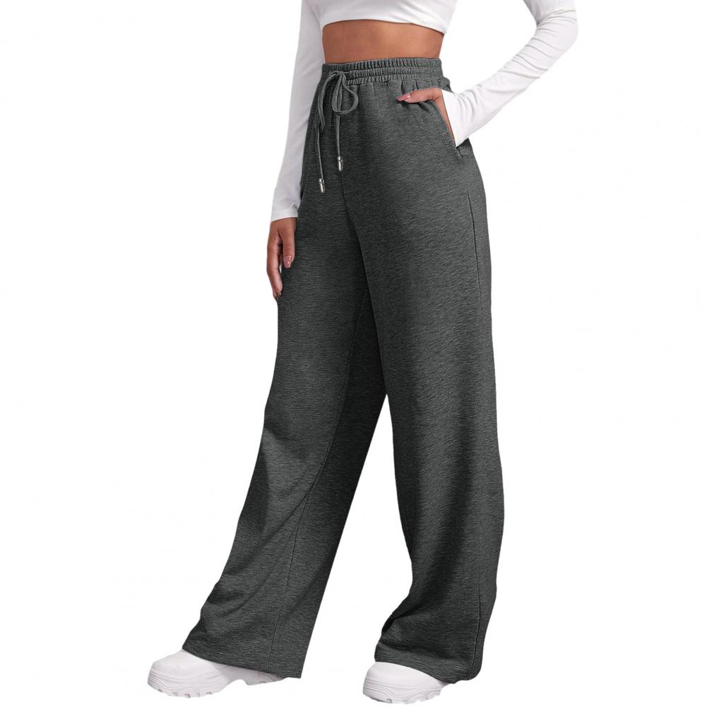 Pantalon-de-Yoga-Jambes-Larges-pour-Femme-V-tement-Confortable-Couleur-Unie-avec-Poches-la-Taille