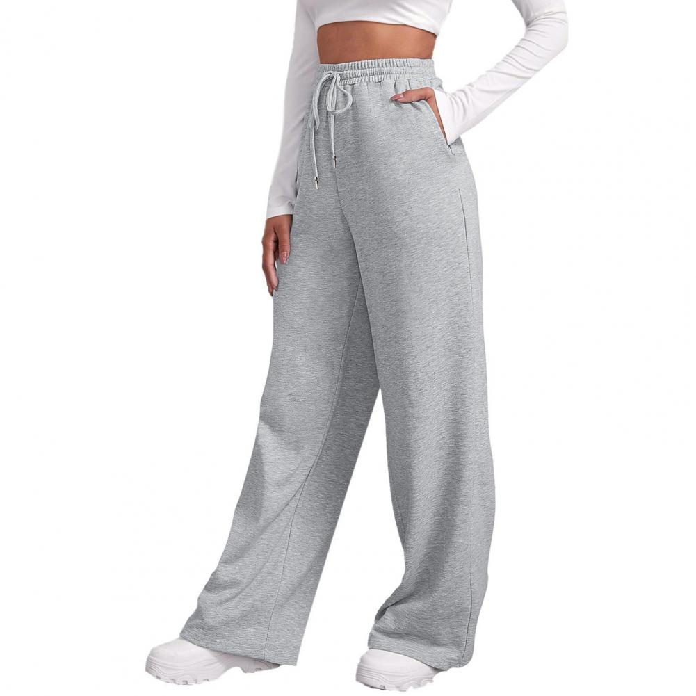Pantalon-de-Yoga-Jambes-Larges-pour-Femme-V-tement-Confortable-Couleur-Unie-avec-Poches-la-Taille