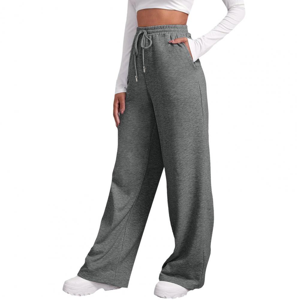 Pantalon-de-Yoga-Jambes-Larges-pour-Femme-V-tement-Confortable-Couleur-Unie-avec-Poches-la-Taille