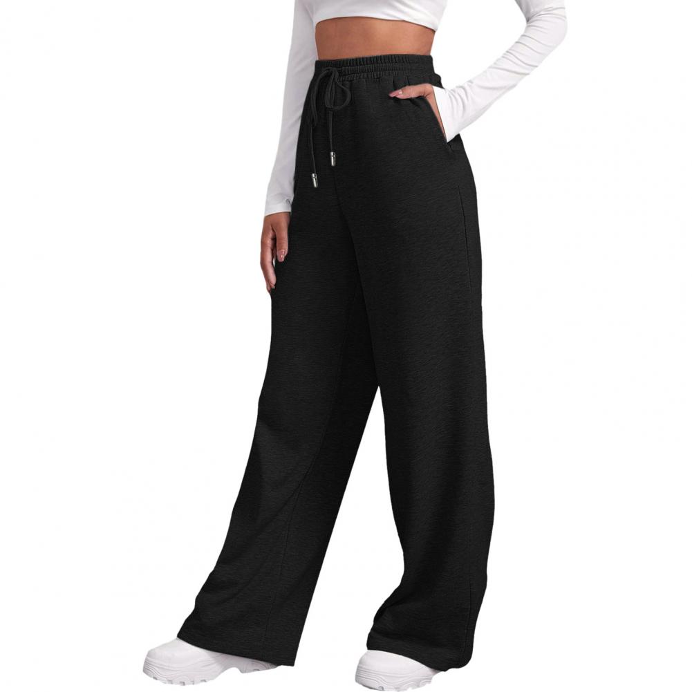 Pantalon-de-Yoga-Jambes-Larges-pour-Femme-V-tement-Confortable-Couleur-Unie-avec-Poches-la-Taille