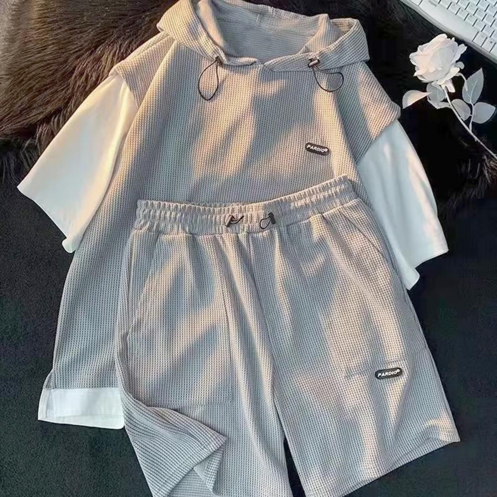 Tenue-de-sport-d-contract-e-deux-pi-ces-pour-hommes-haut-capuche-short-taille-lastique