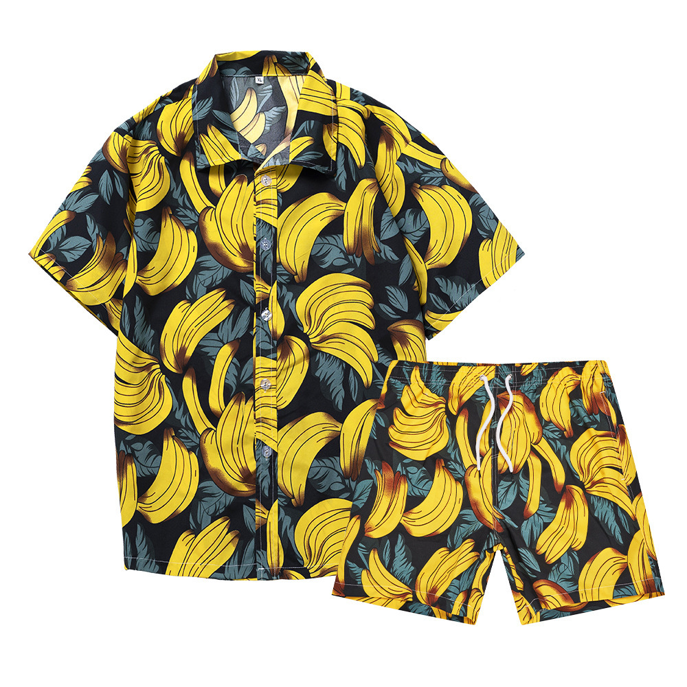 Ensemble-2-pi-ces-style-plage-pour-hommes-collection-hawa-enne-chemise-avec-impression-banane-3D