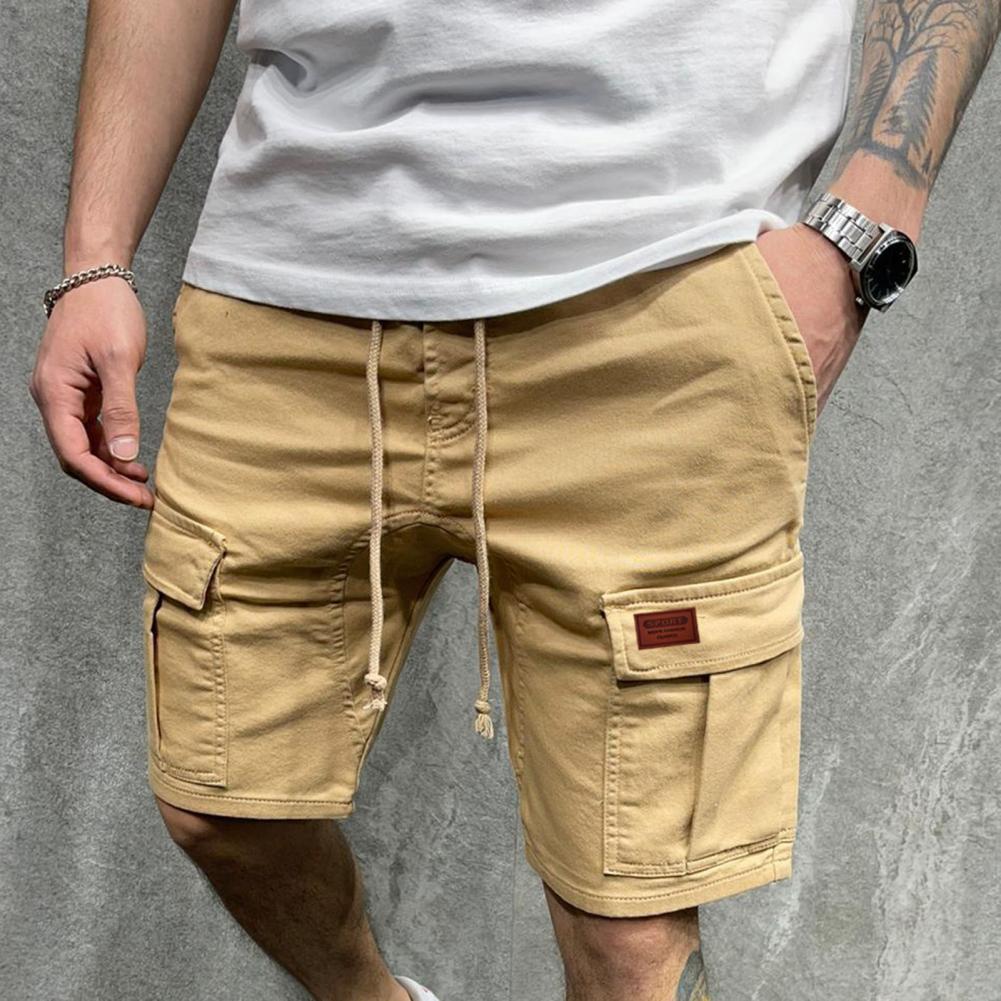 Short-Cargo-de-couleur-unie-pour-hommes-short-d-contract-d-t-multi-poches-short-de