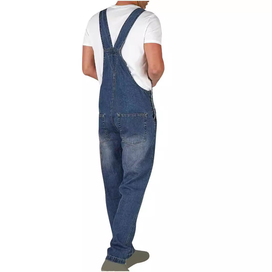 Salopette-en-Jean-pour-Homme-avec-Poches-Pantalon-en-Denim-Long-Slim-Coton-Barboteuse-Droite-t