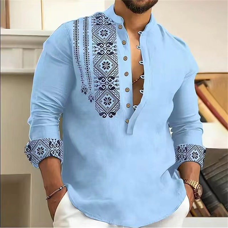 Chemise Boulder Creek Homme 6XL - Bleu, Manches Longues, Boutonnée - Pêche Et Outdoor