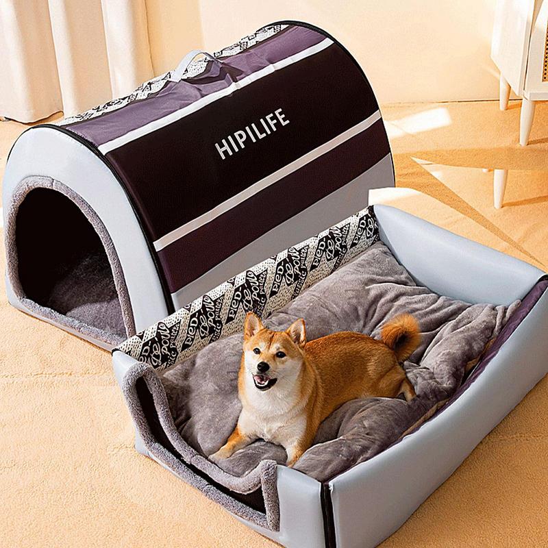 Niche-Ferm-e-pour-Chien-et-Chat-Niche-Chaude-d-Hiver-Lit-de-Couchage-Doux-et