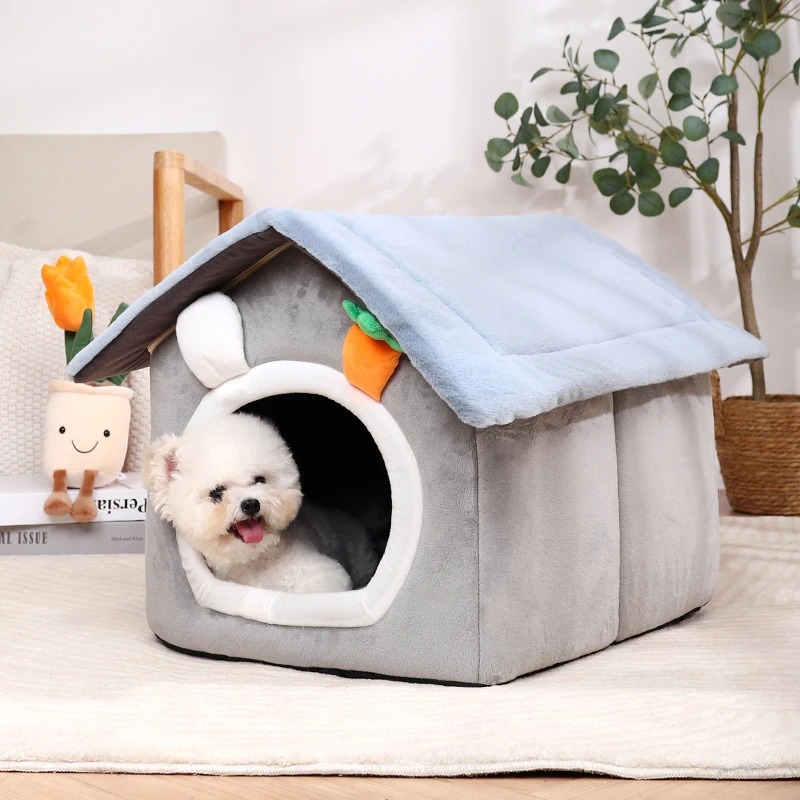 Pliable-Niche-De-Chien-D-int-rieur-Chaud-Canap-Chenil-Lit-Tapis-Pour-Petits-Moyens-Grands